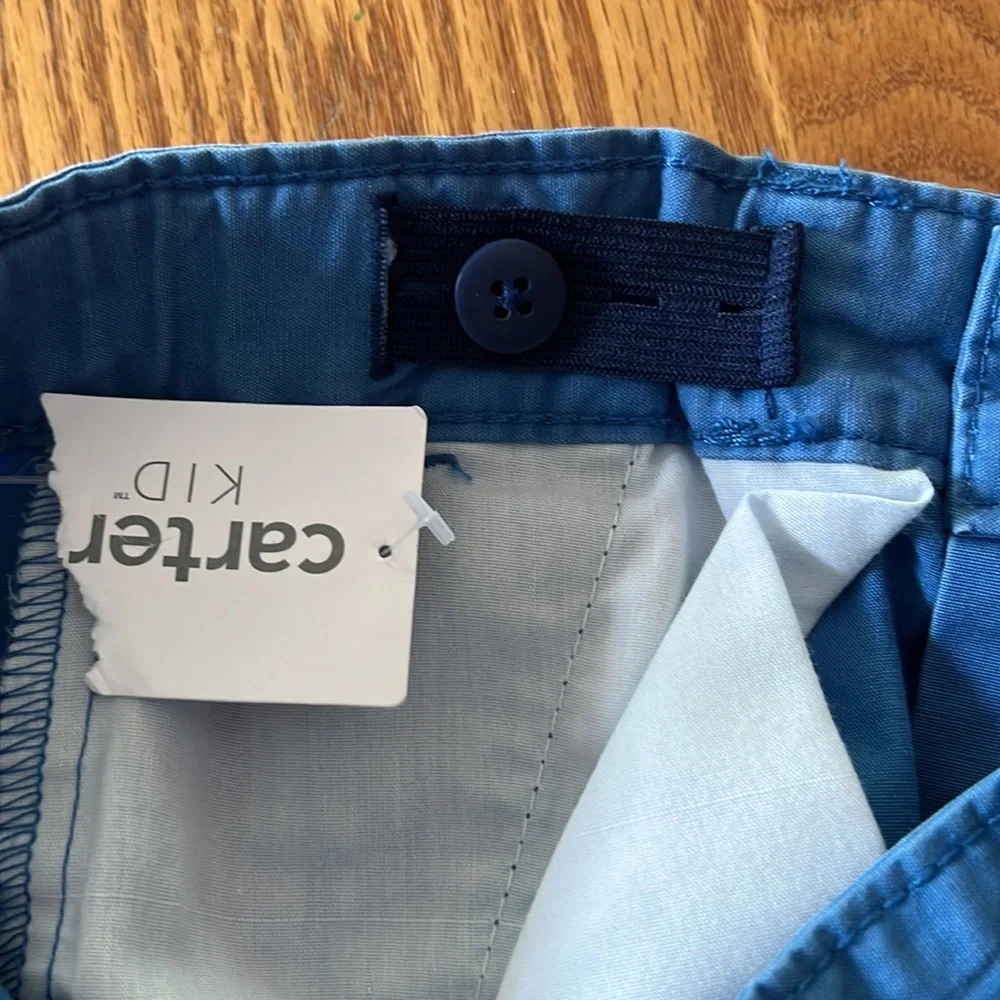 Carter’s size 8 kids blue flat front cotton shorts. NWT